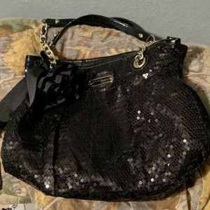 Betsey Johnson Large Black Sequin Purse